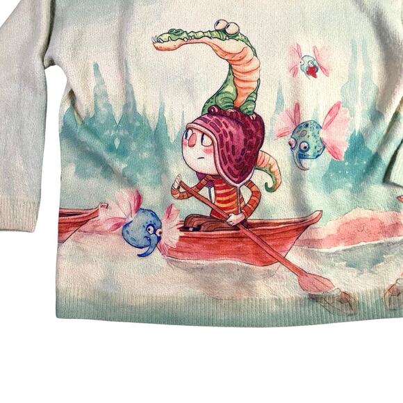 Rare Guille Rancel Crocodile Adventure Oversized Plush Sweater - 3XL - Picture 3 of 5